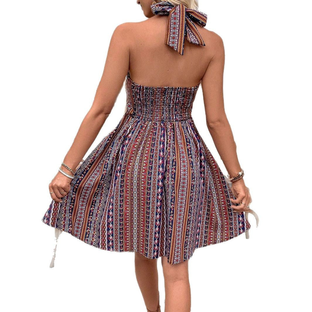 Dame sommerlige jumpsuit med asymmetrisk design og trendy mønstre Stilla