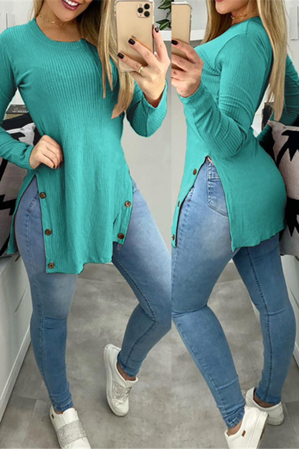 Stilla | Knap Spalte Asymmetrisk Tunika Top