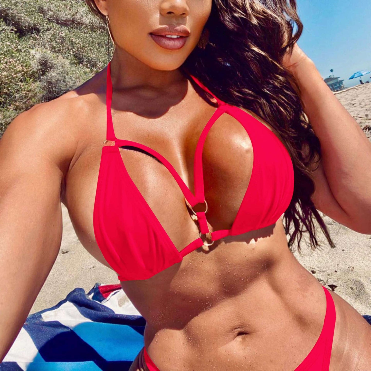 Dame Triangel-Bikini-Sæt med chic bære-system og elegante accent-detaljer Stilla