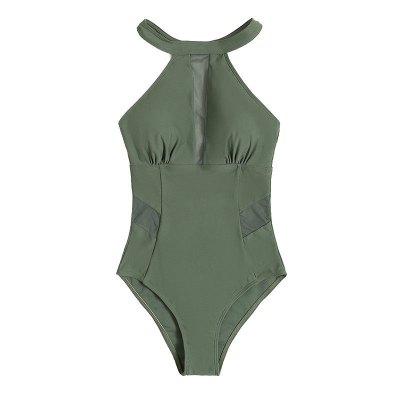 Dame Sporty Én-delt Badedragt med transparente indlæg og midnatskrave Stilla