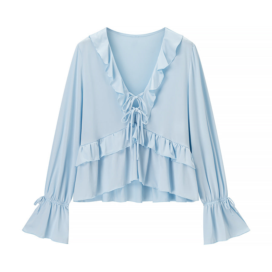 Dame elegant flæse-overdel og maxiskørt-sæt Stilla