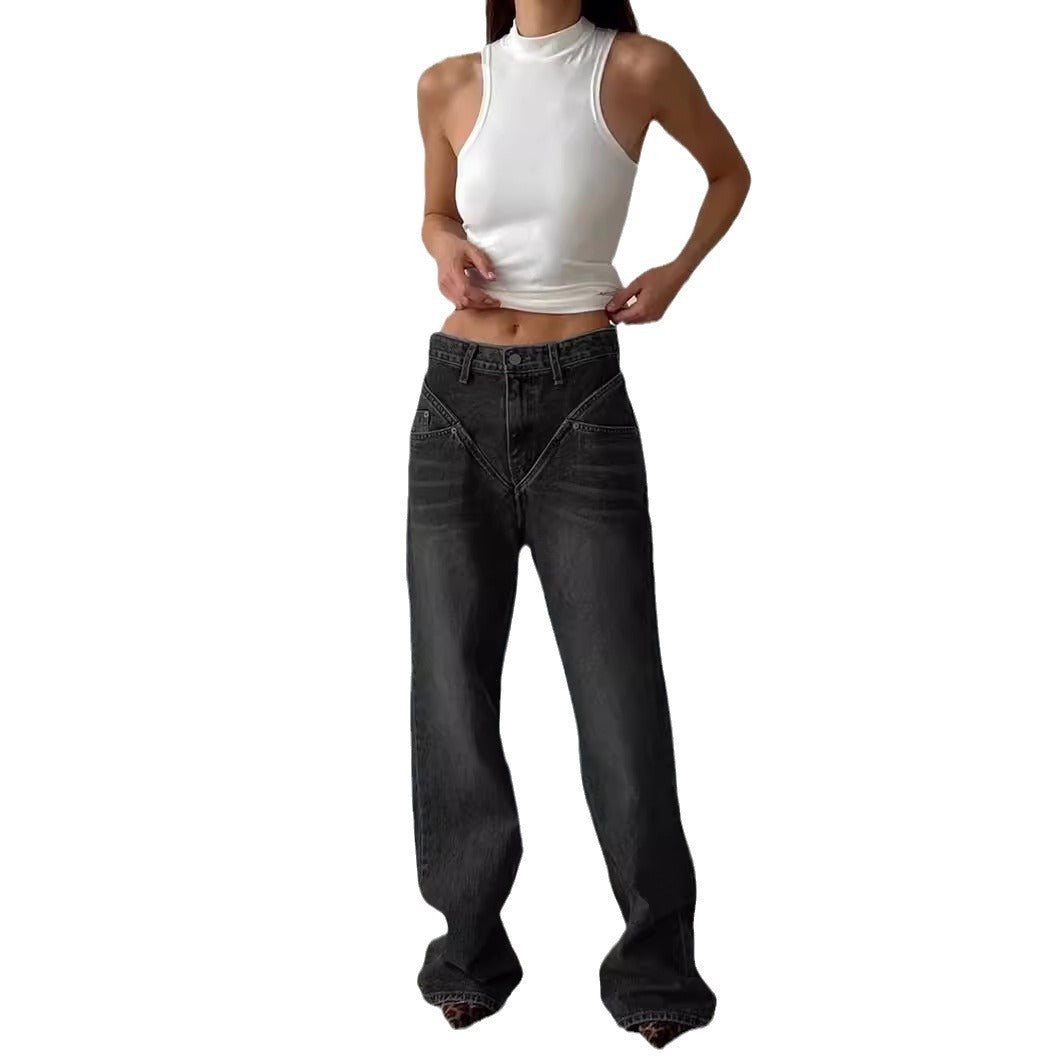 Damer High-Waist Jeans i afslappet, løs pasform Stilla