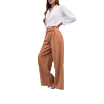 Dame elegant brede bukser med høj talje og sidelukninger Stilla