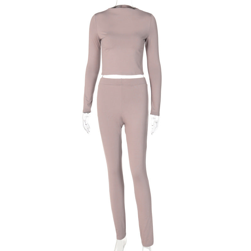 Dame Sporty sæt med tætsiddende, langærmet top og høj talje leggings Stilla