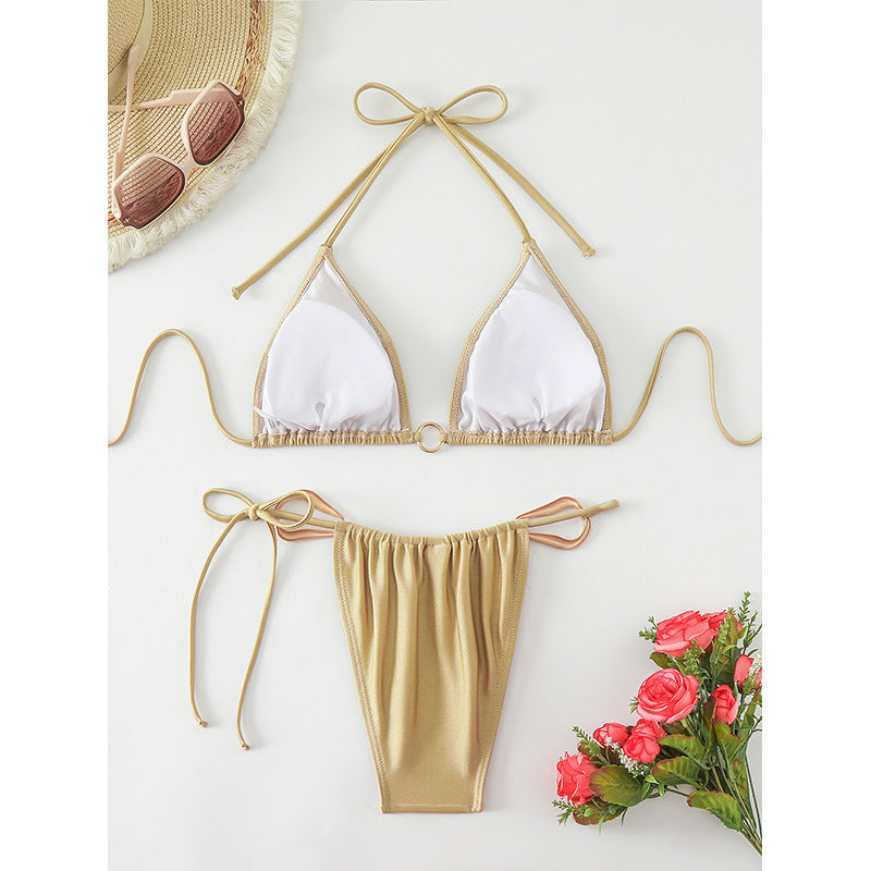 Bikini-sæt med trekantet overdel og høj benudskæring til kvinder Stilla