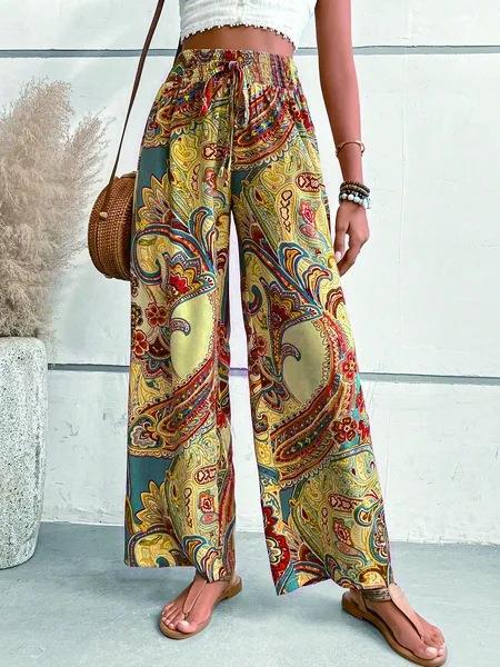 Dame Palazzo-bukser i Boho-stil Stilla