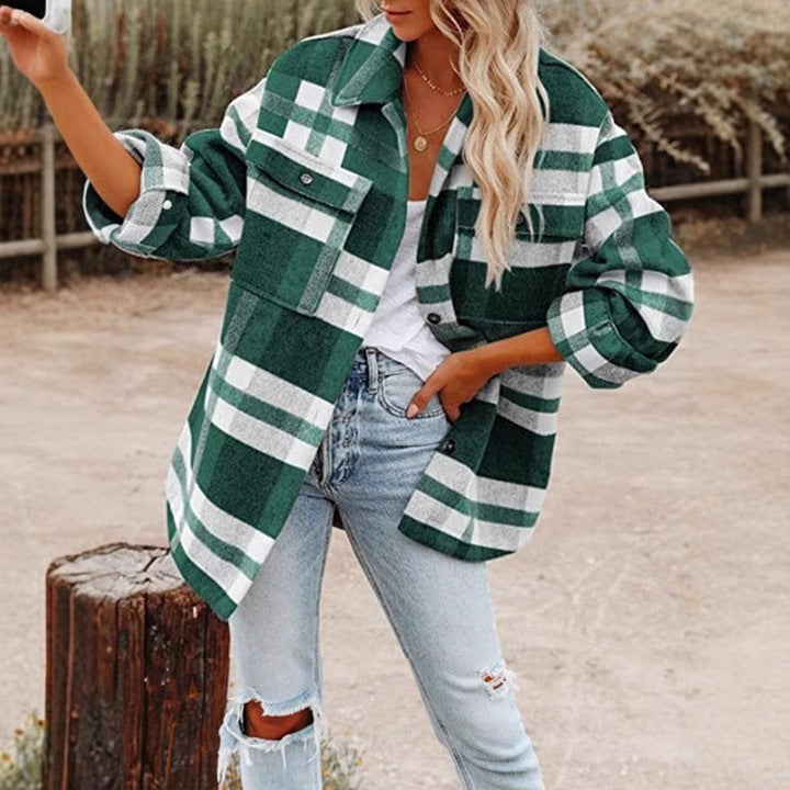 Dameternetternet Flanneljakke i lagdelt look Stilla