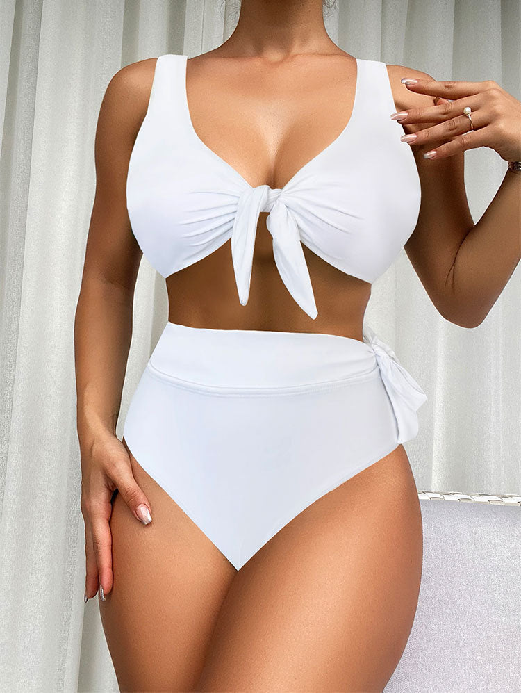 Dame Højbundet Knude Front Bikini Sæt Stilla