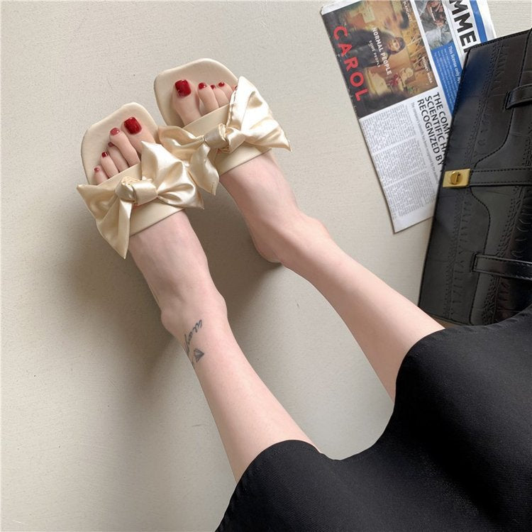Dame Elegant Slippers med Sløjfe-design Stilla