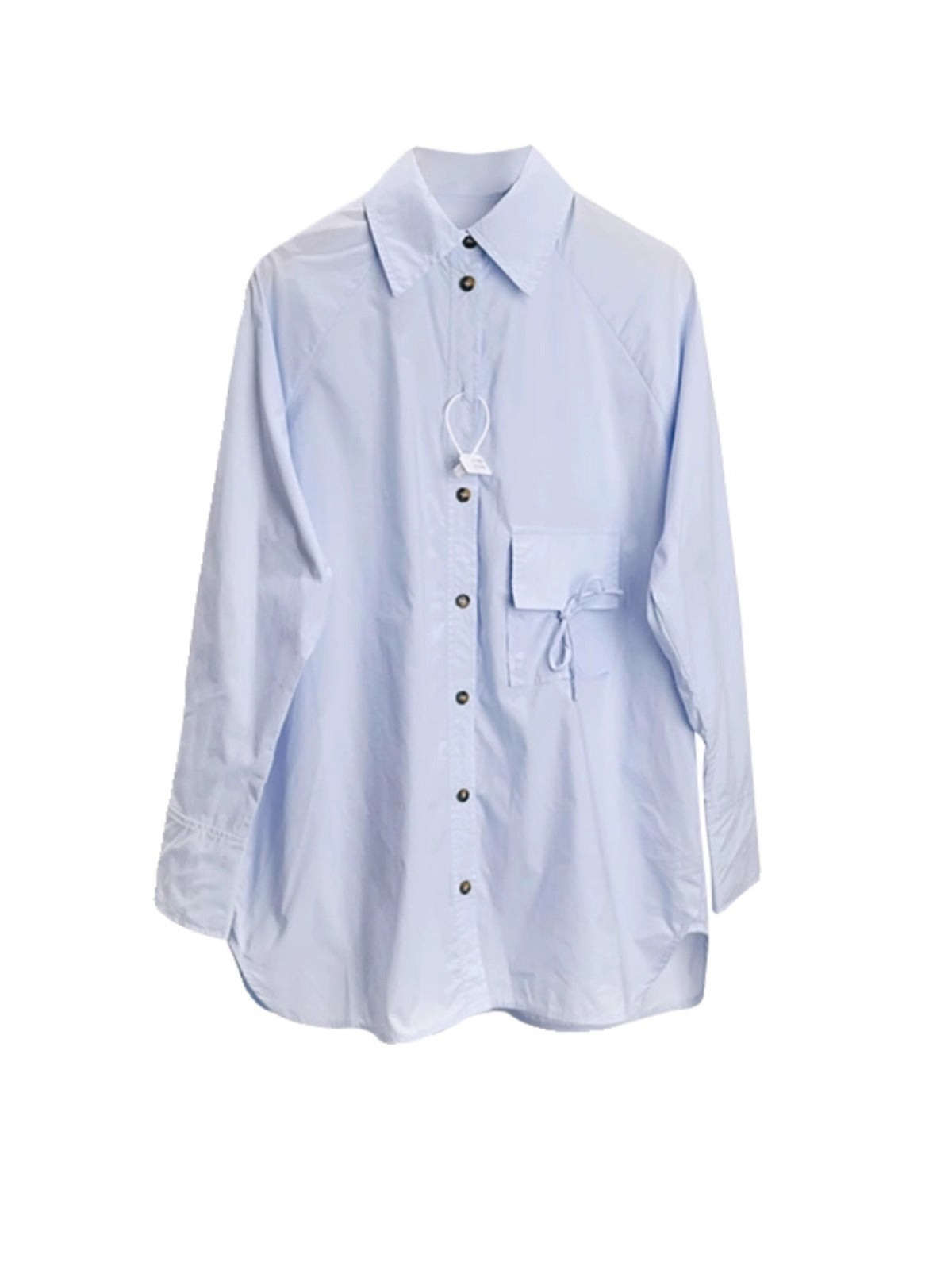 Dame afslappet skjorte med asymmetrisk snit og praktisk knapliste Stilla