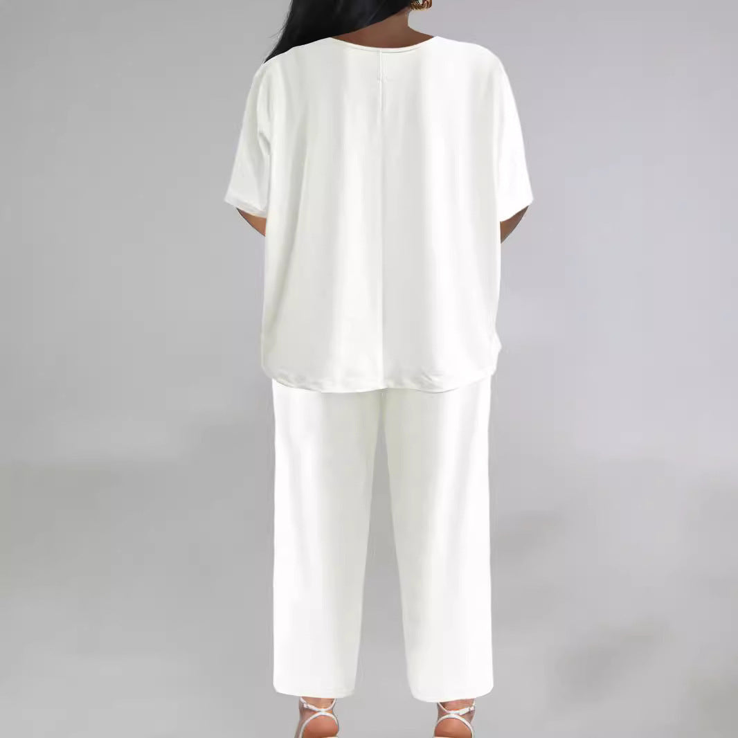Dame Elegant V-udskæring Jumpsuit med bredt ben og justerbar taljebånd Stilla
