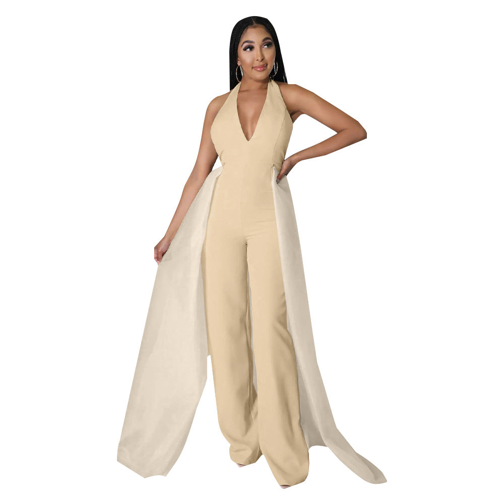 Dame Jumpsuit med elegant indpakningsoverdel og højhalset design Stilla