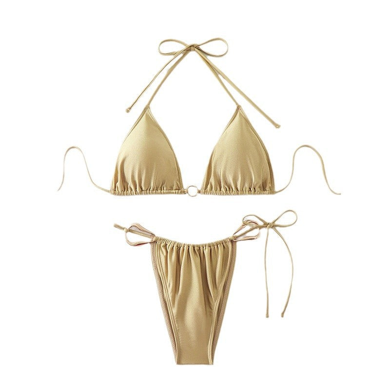 Bikini-sæt med trekantet overdel og høj benudskæring til kvinder Stilla