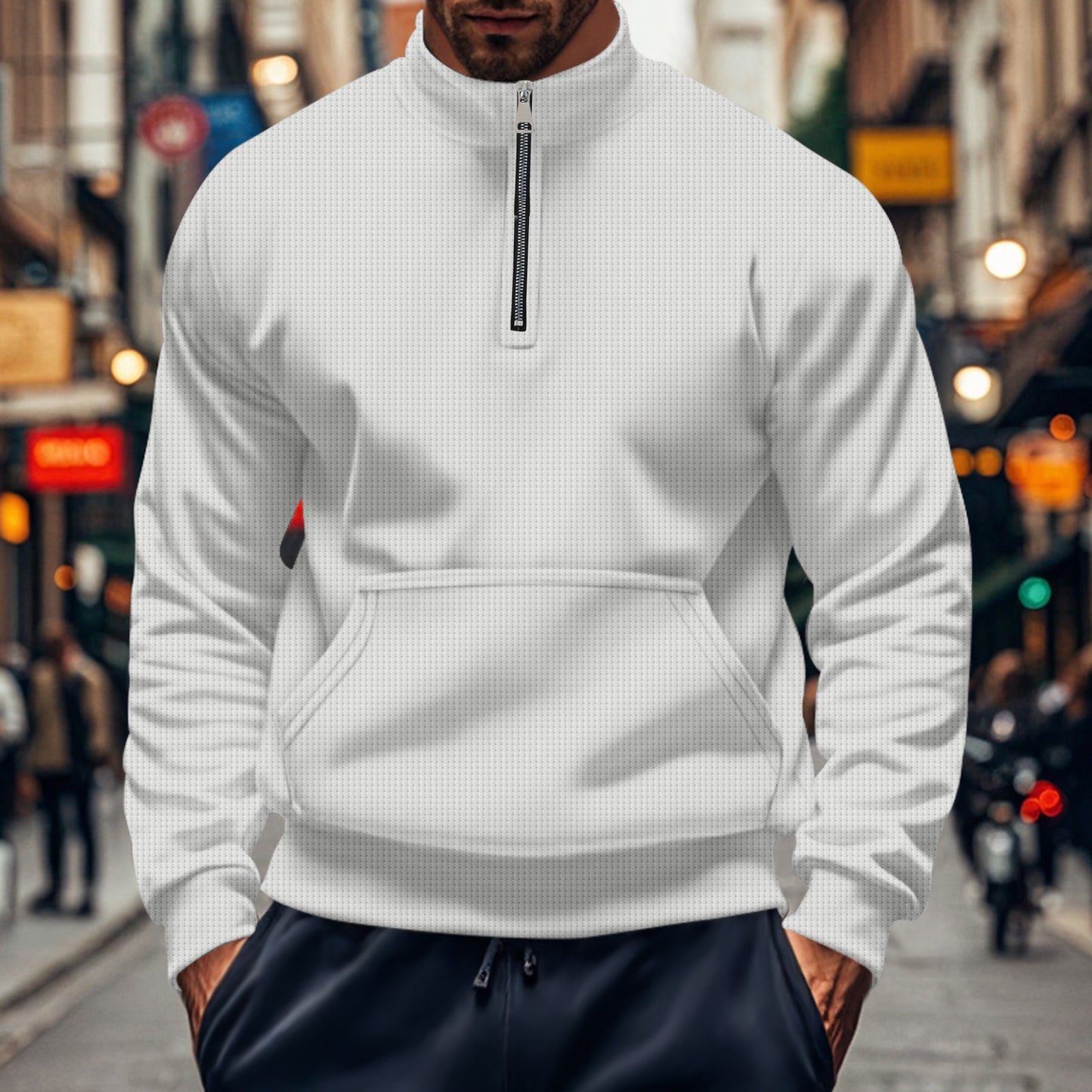 Herrer sportiv sweater med ståkrave Stilla