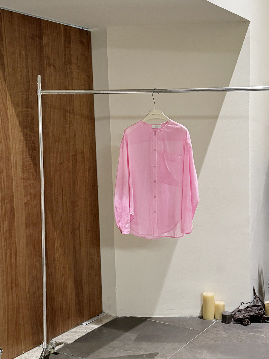 Dame afslappet bluse med linlook Stilla