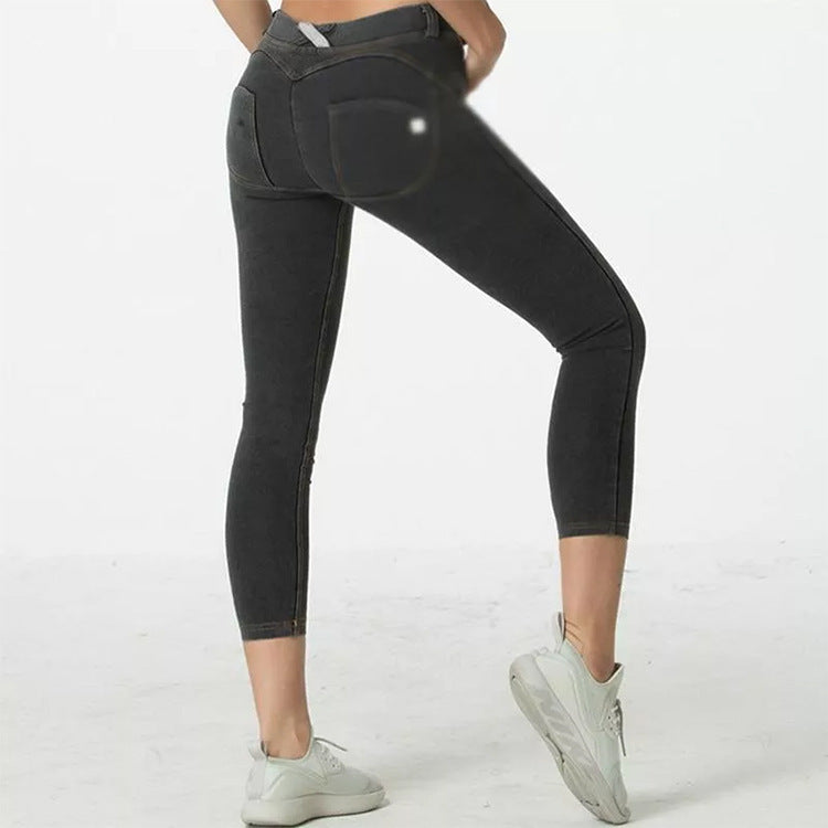 Dame Skinny Jeans med høj talje og stilfulde knapdetaljer Stilla