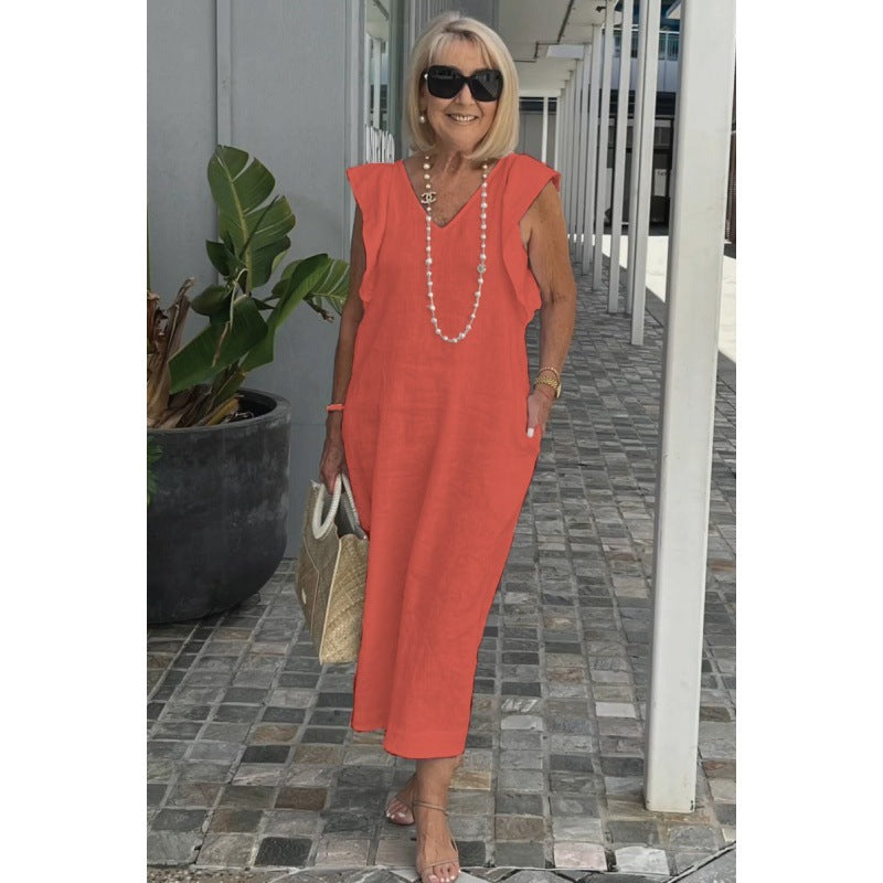 Stilla | Chic Bag Bind Flatter Ærme Bomulds Linnedragt