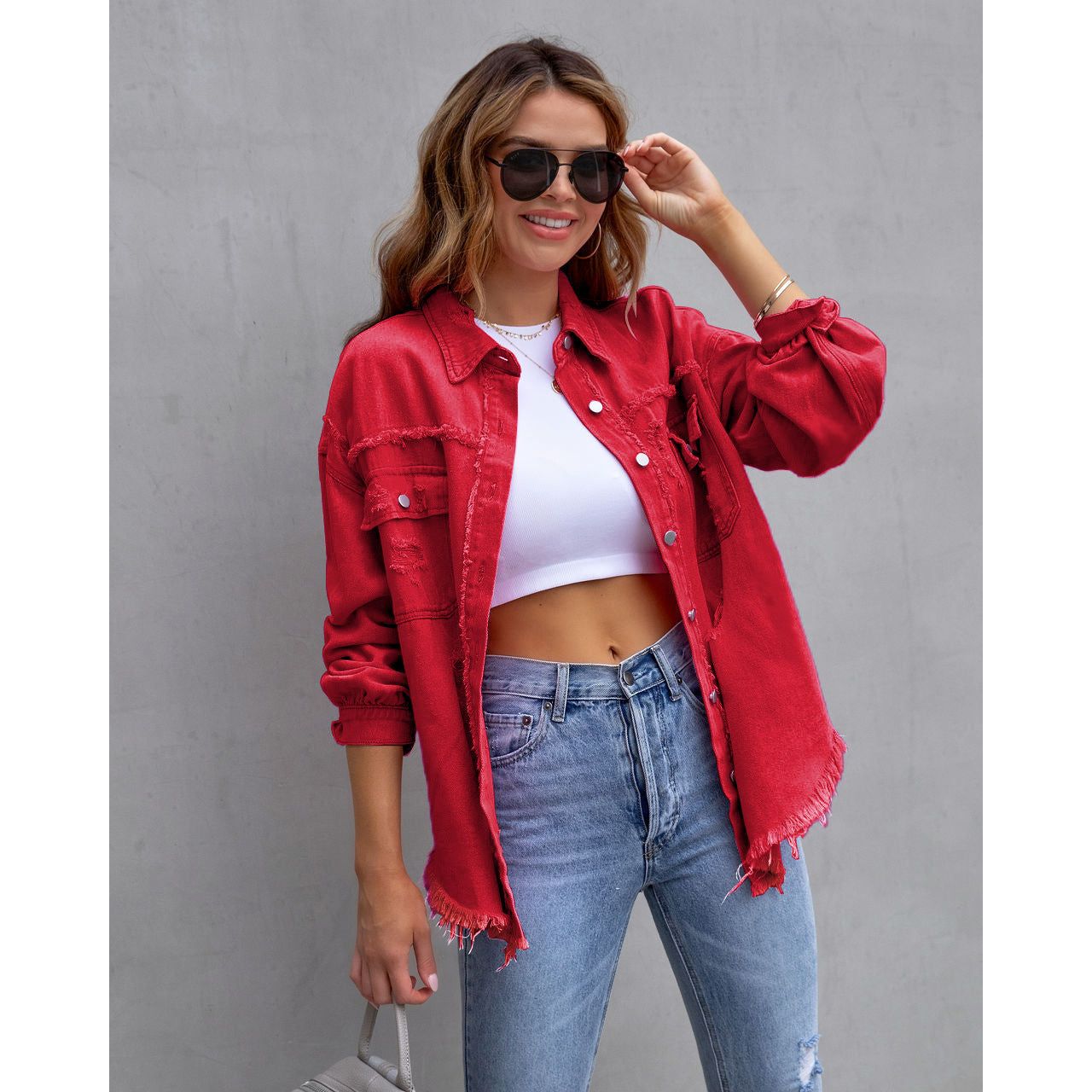 Stilla | Revnet Denim Casual Skjortejakke