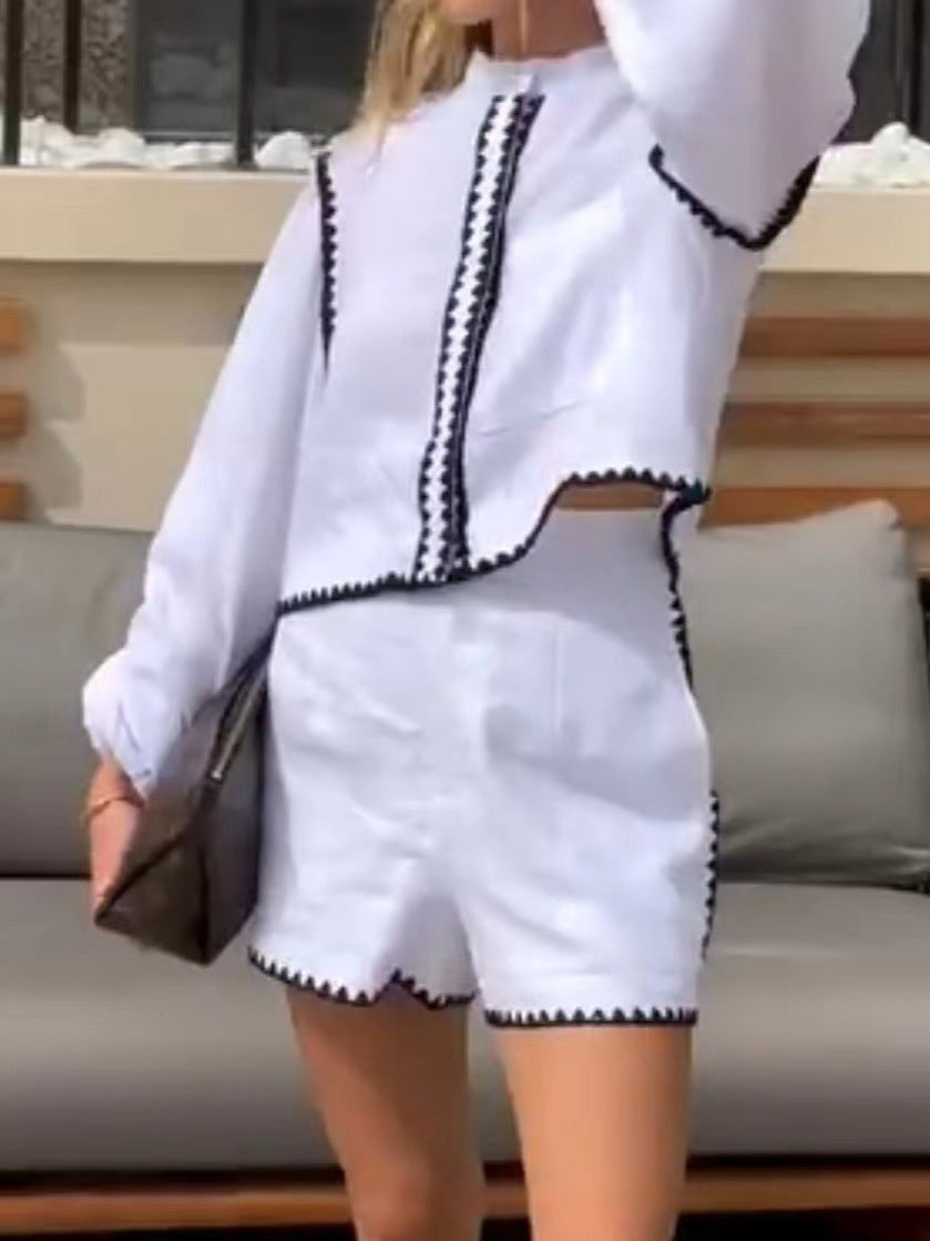 Dame Cropped Top med balanceret snit og moderigtige kontraster Stilla