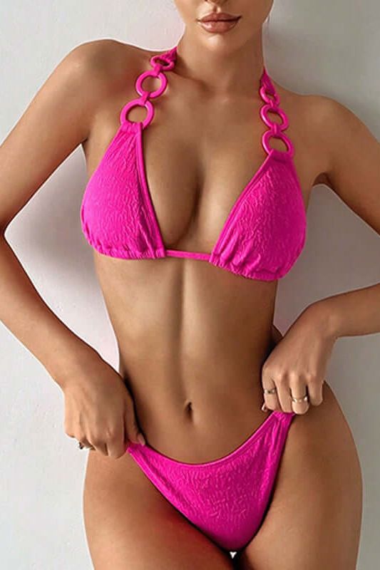 Stilla | Halterneck Ringkæde Split Bikini