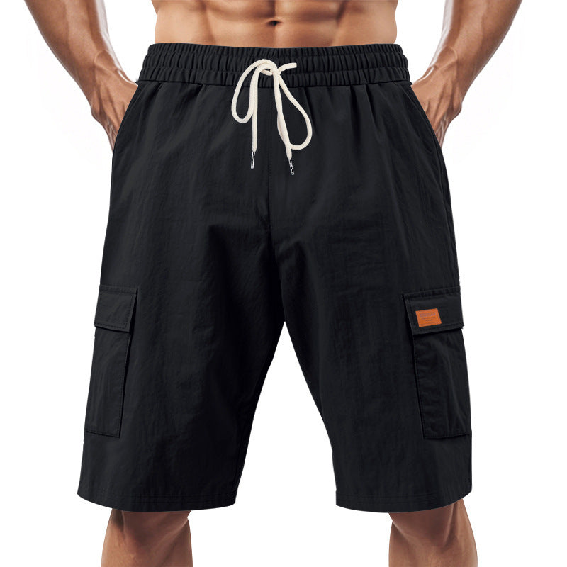 Herre afslappede cargo-shorts med sidelommer og elastisk talje Stilla