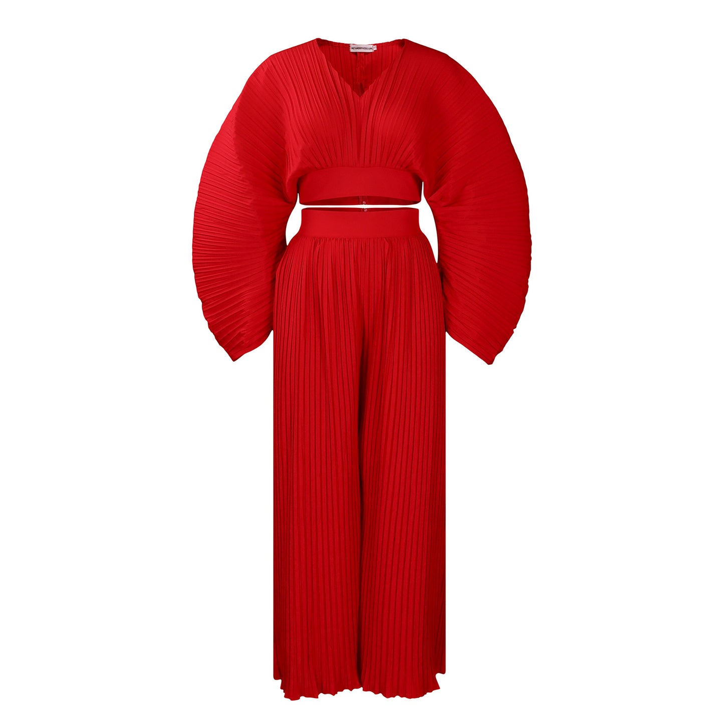 Dame Plisseret Jumpsuit med Oversize-ærmer Stilla