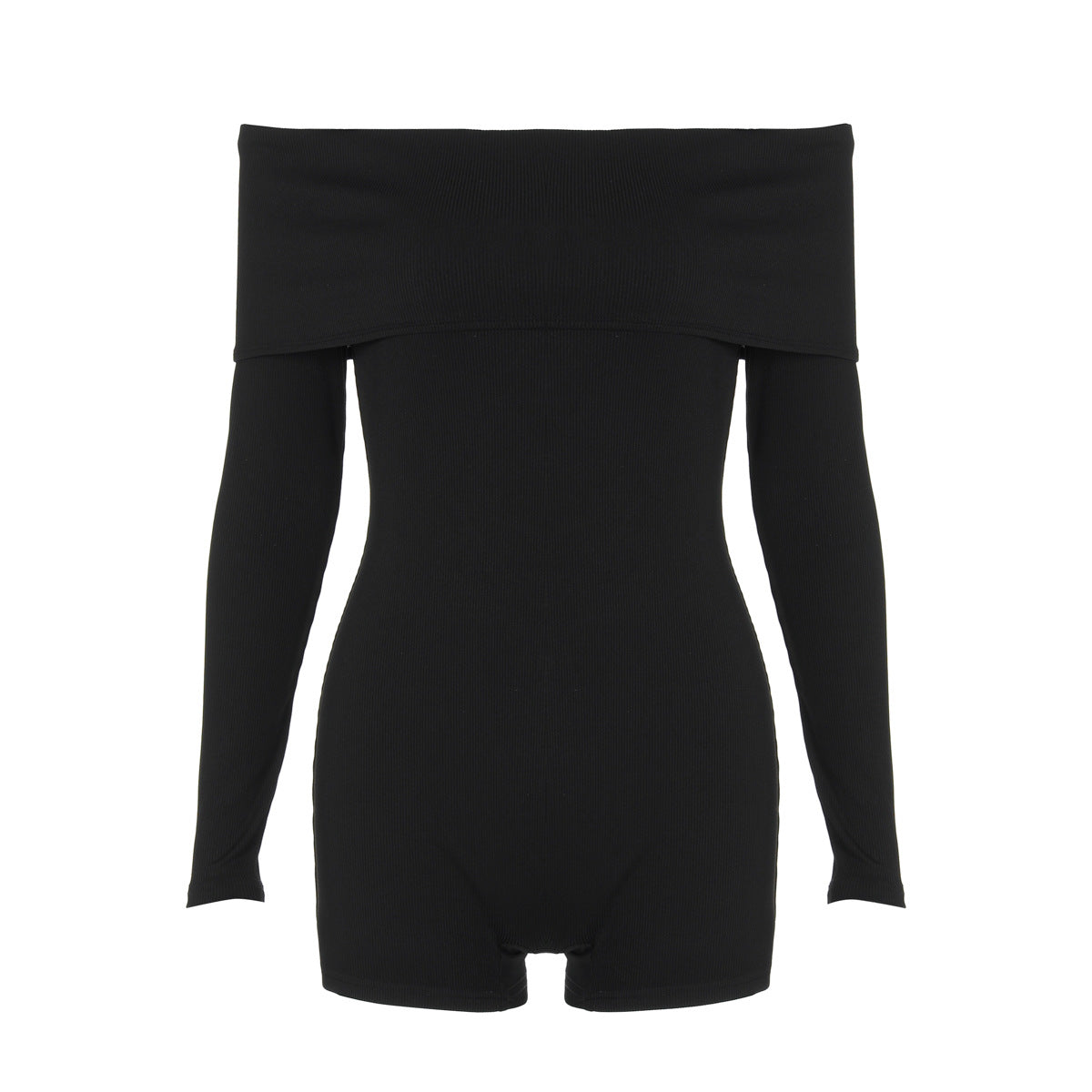 Dame Off-Shoulder Jumpsuit med lange ærmer og figursyet snit Stilla