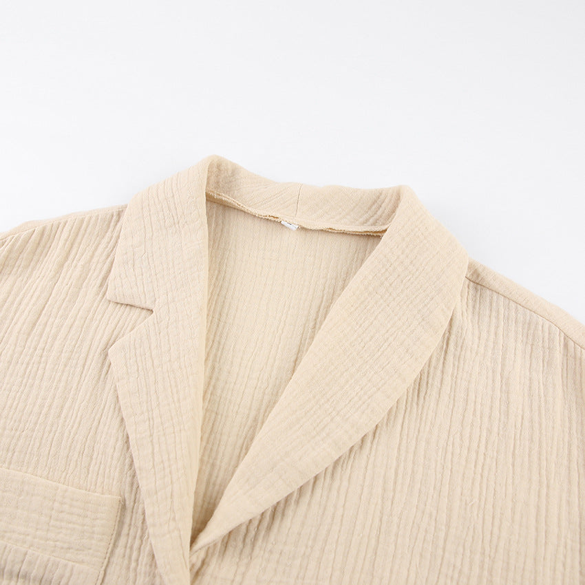 Dame afslappet kortærmet top og shorts sæt i let bomuldsblanding Stilla