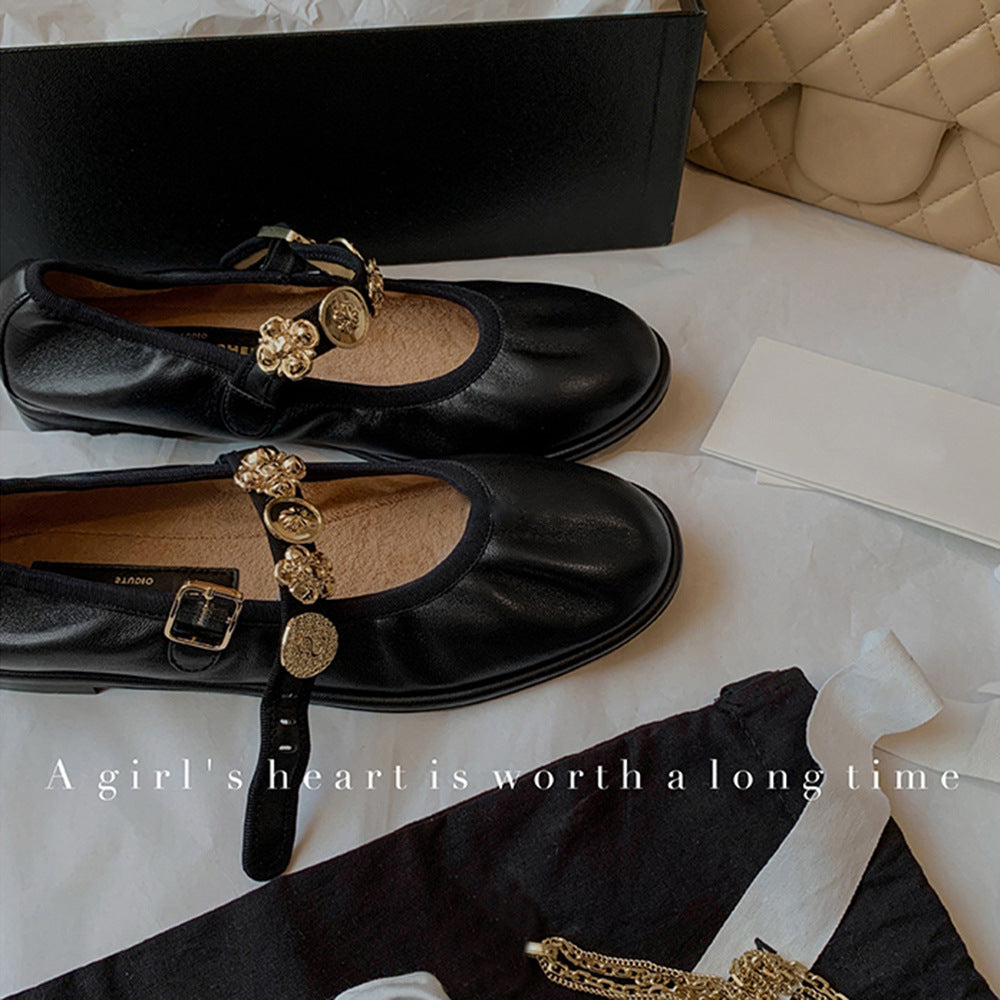 Damer Elegante Detalje Mary Jane Flats Stilla