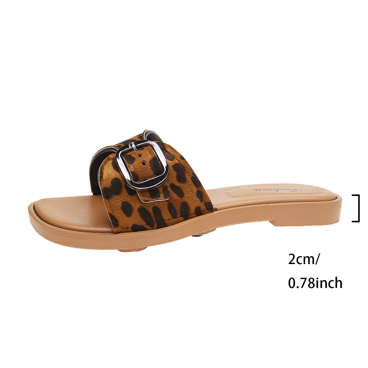 Dame Zehentrenner-sandaler med elegant leopardmønster og justerbar spænde lukning Stilla