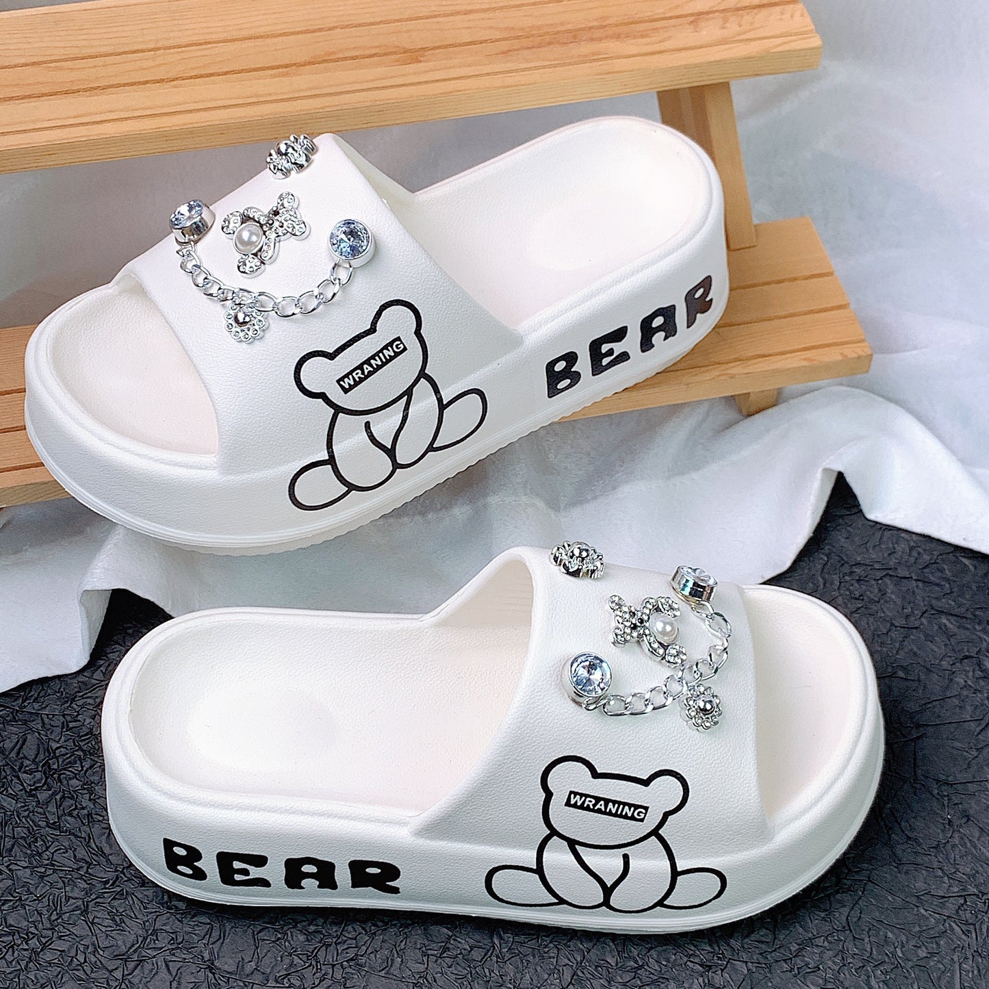 Dame Elegant dekorerede Slipper-sandaler med elegante applikationer Stilla