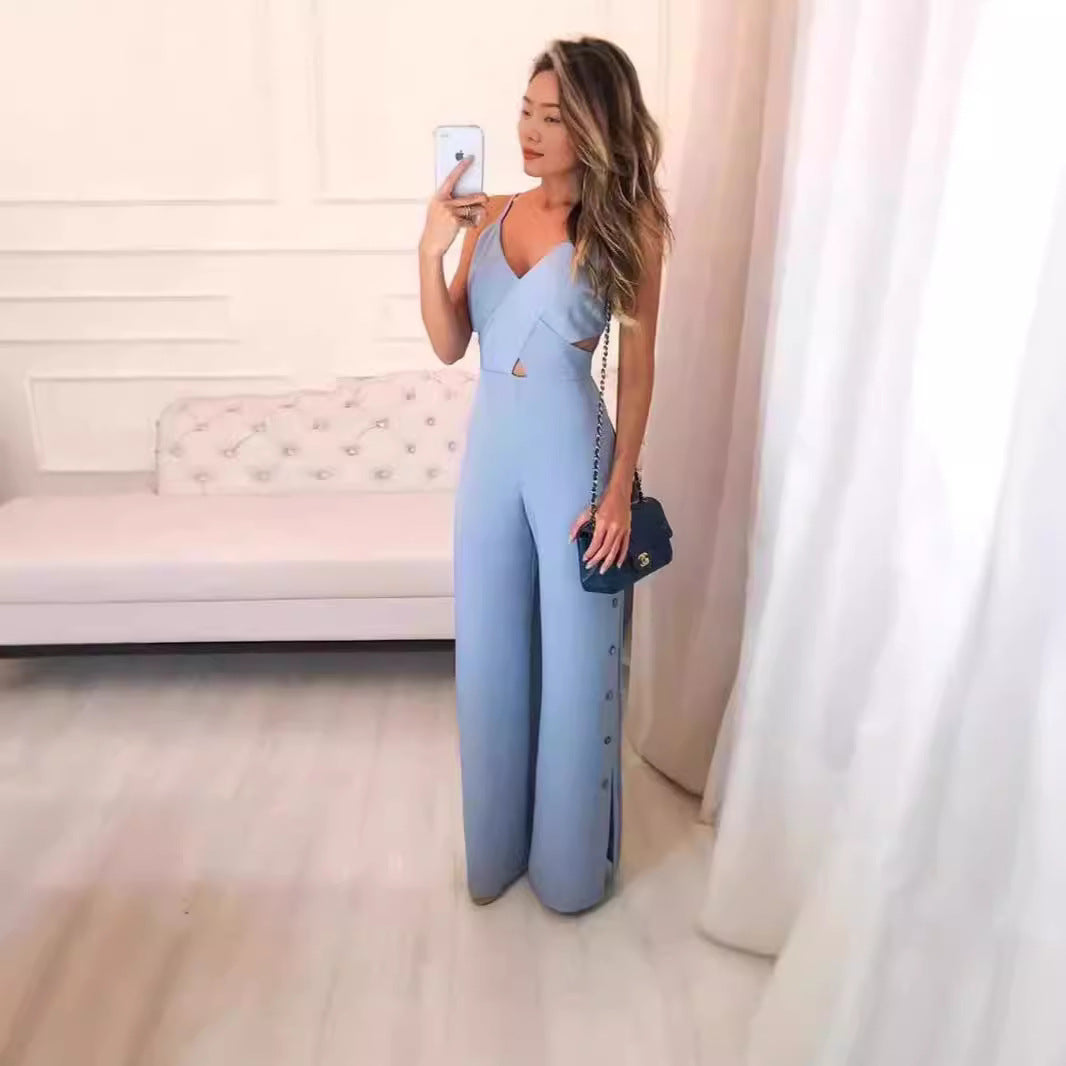Dame jumpsuit med raffineret cut-out-design og elegant taljebånd Stilla