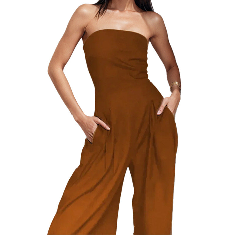 Dame Strapless Jumpsuit med strømlinet design og praktiske lommer Stilla