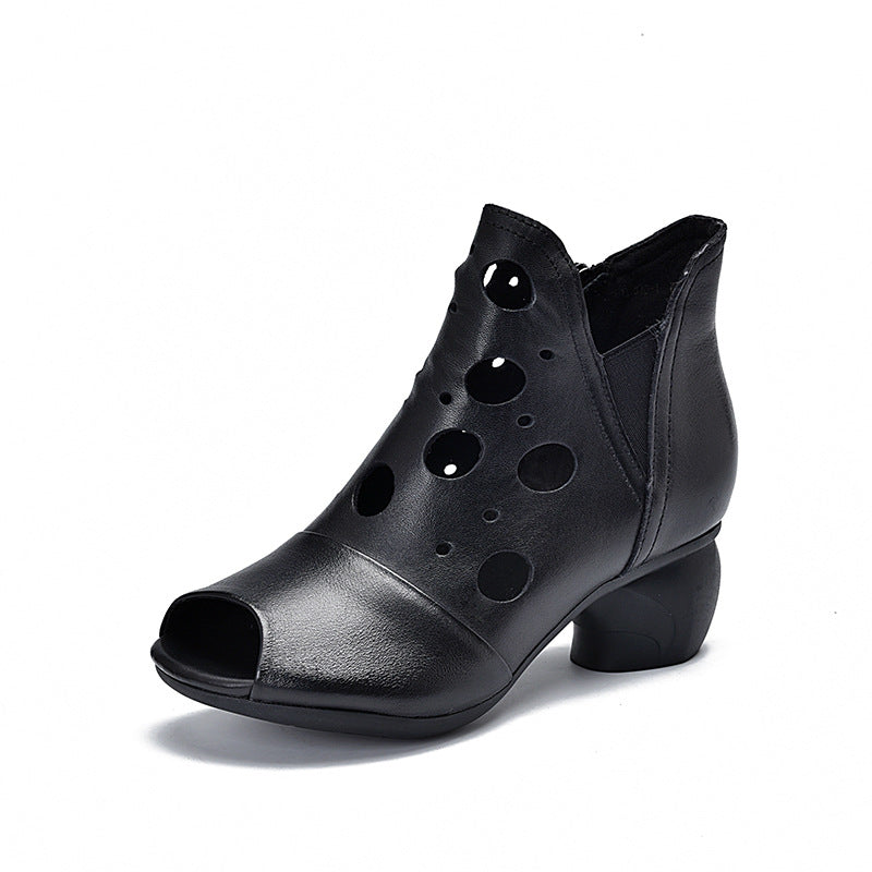 Dame Åbne Pumps med stilige hulmønstre og komfortabel hæl Stilla