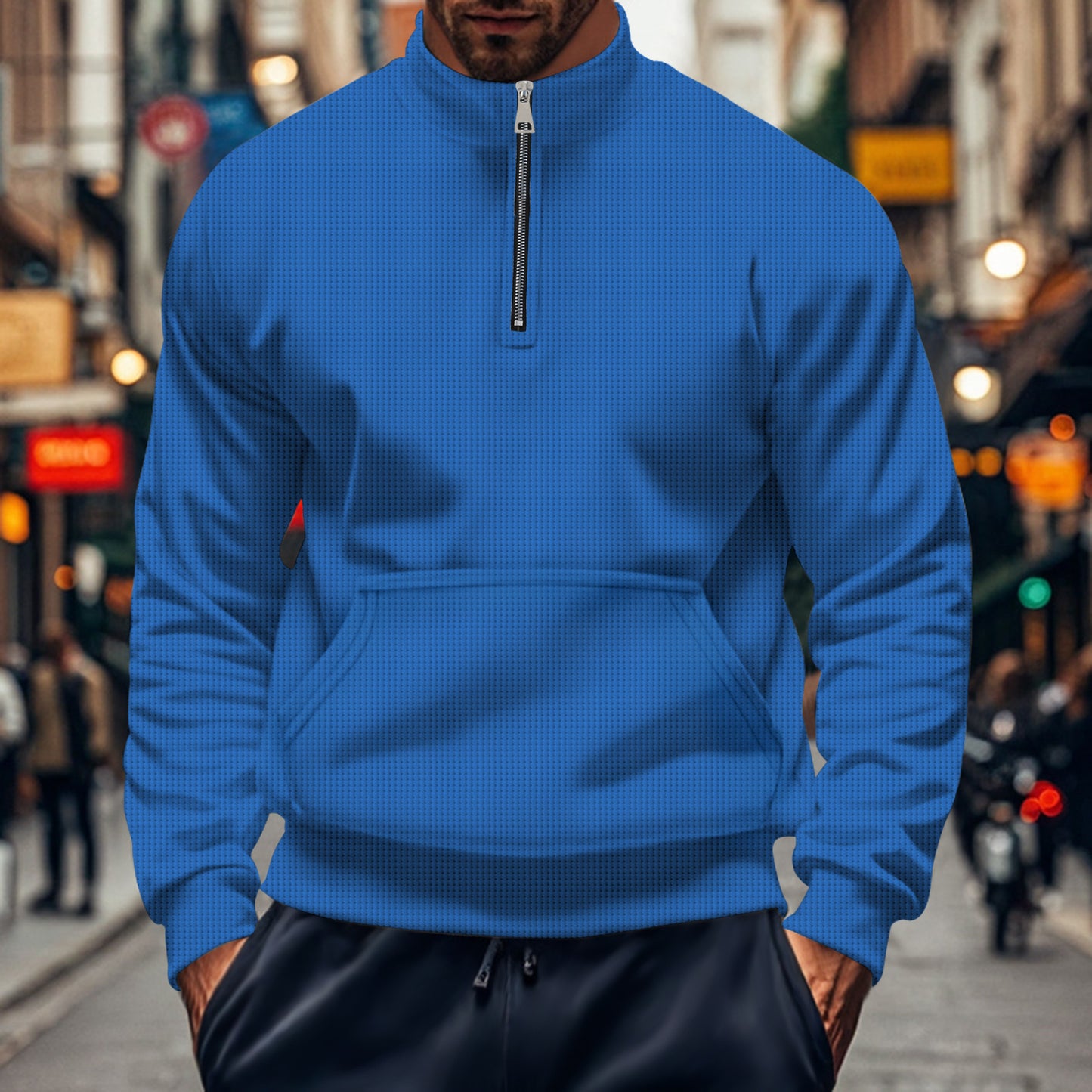 Herrer sportiv sweater med ståkrave Stilla