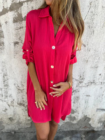 Dame afslappet skjortekjole lavet af kvalitet viscose-blanding Stilla