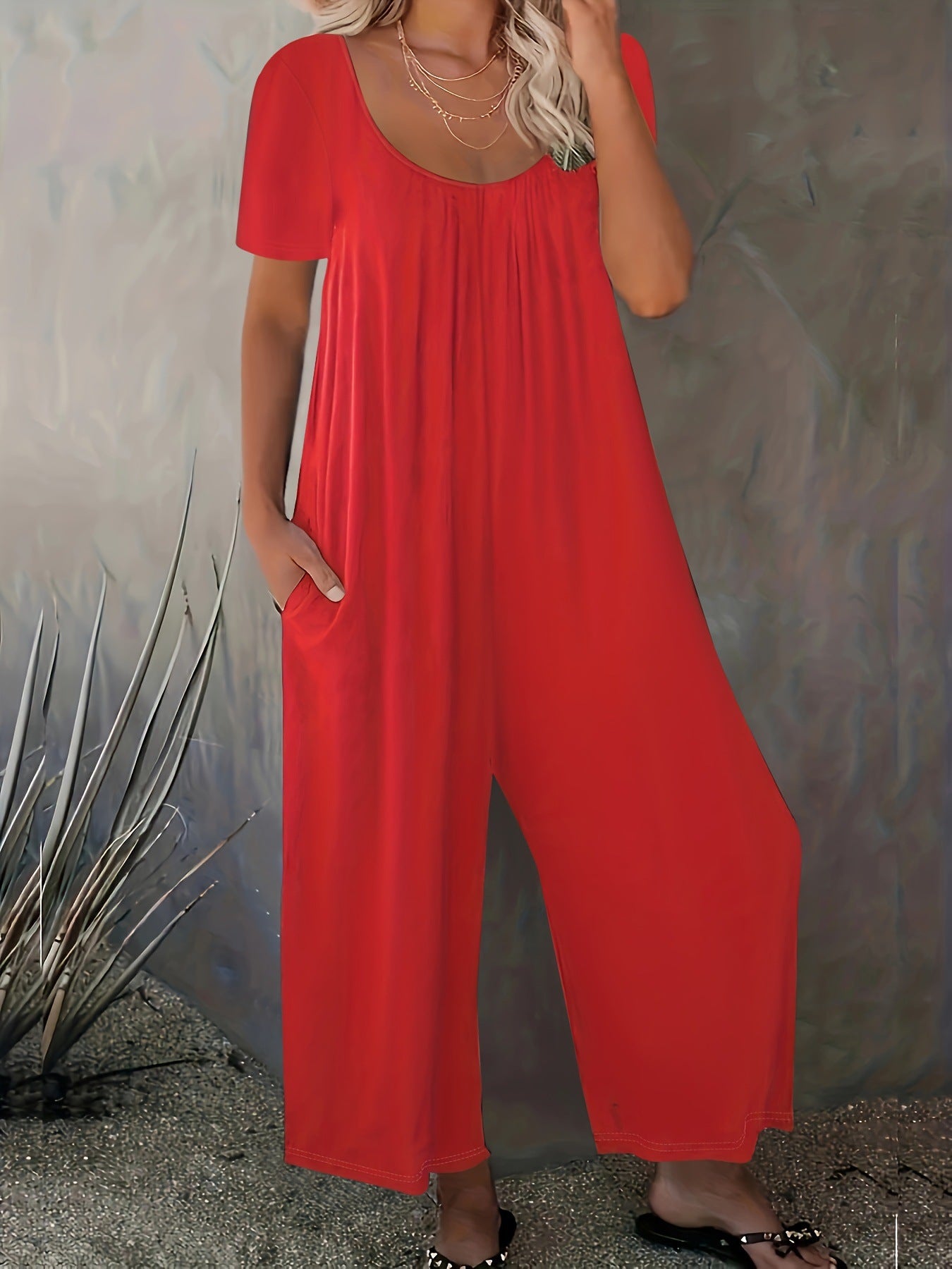 Dame Casual Jumpsuit med løs pasform og praktiske lommer Stilla