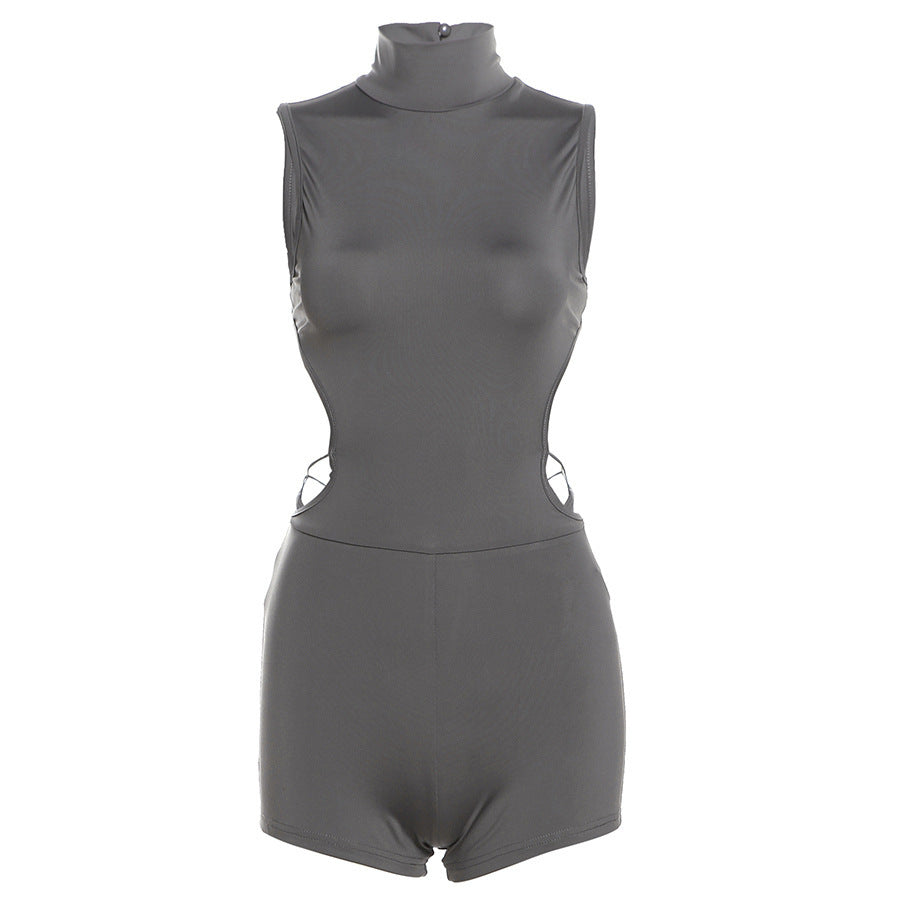 Dame jumpsuit med ståkrave og fashionable cut-outs Stilla