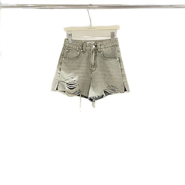 Dame Destroyed Denim-Shorts Stilla