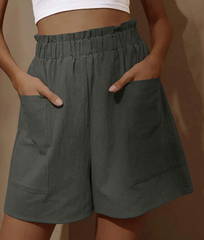 Dame bomuldsshorts med elastisk talje og praktiske lommer Stilla