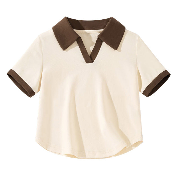Femme Chic Farveblok Polo Top Stilla