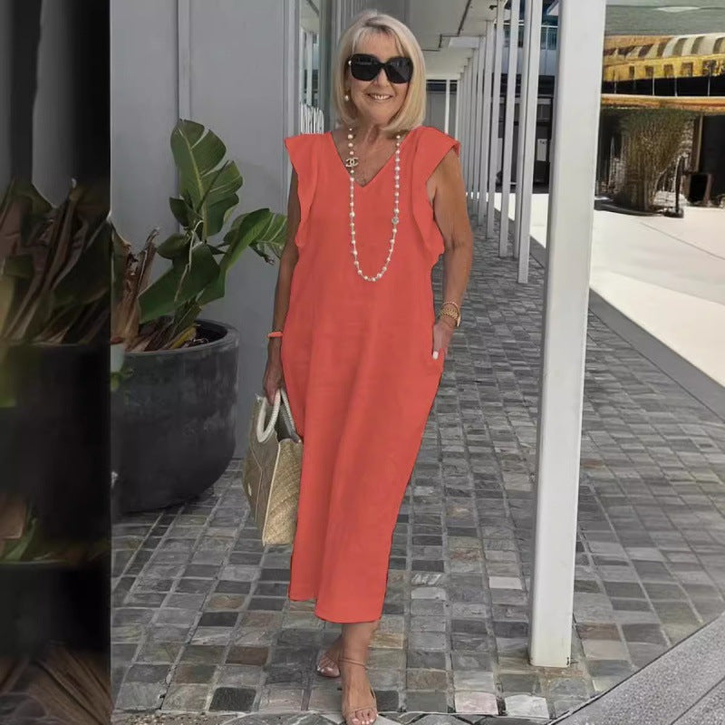 Stilla | Chic Bag Bind Flatter Ærme Bomulds Linnedragt