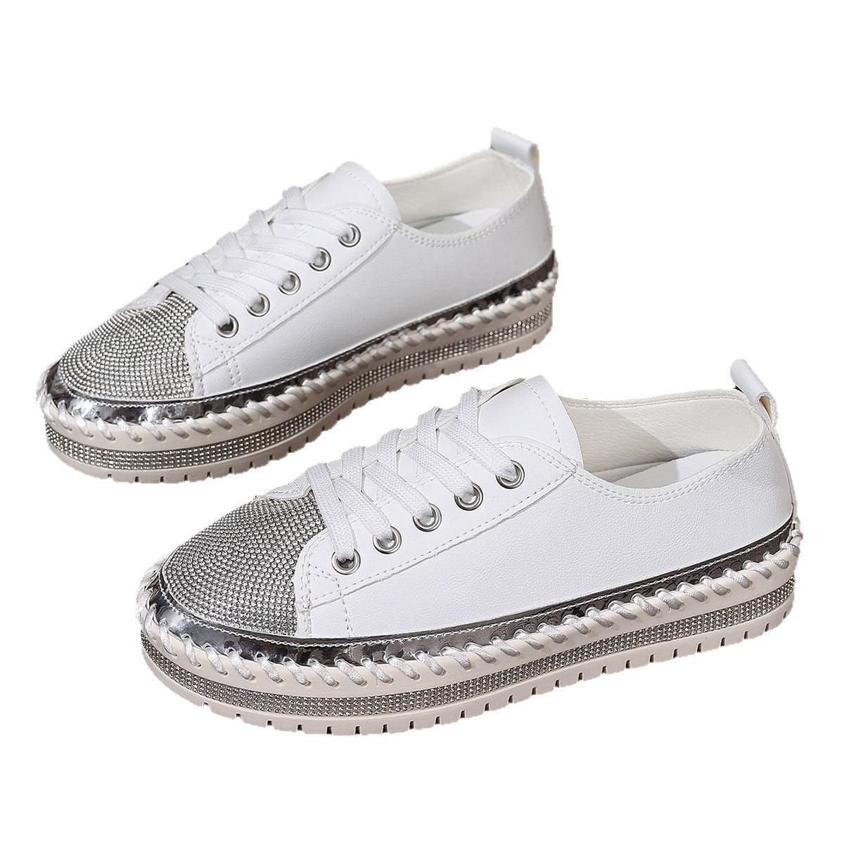 Dame Mode Sneakers med glitrende detaljer og stabil sål Stilla