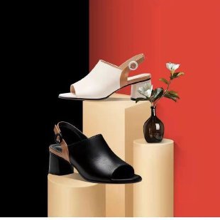 Dame Åben Højhælede Pantoletten med kreativt Remdesign og komfortabel blokhæl Stilla