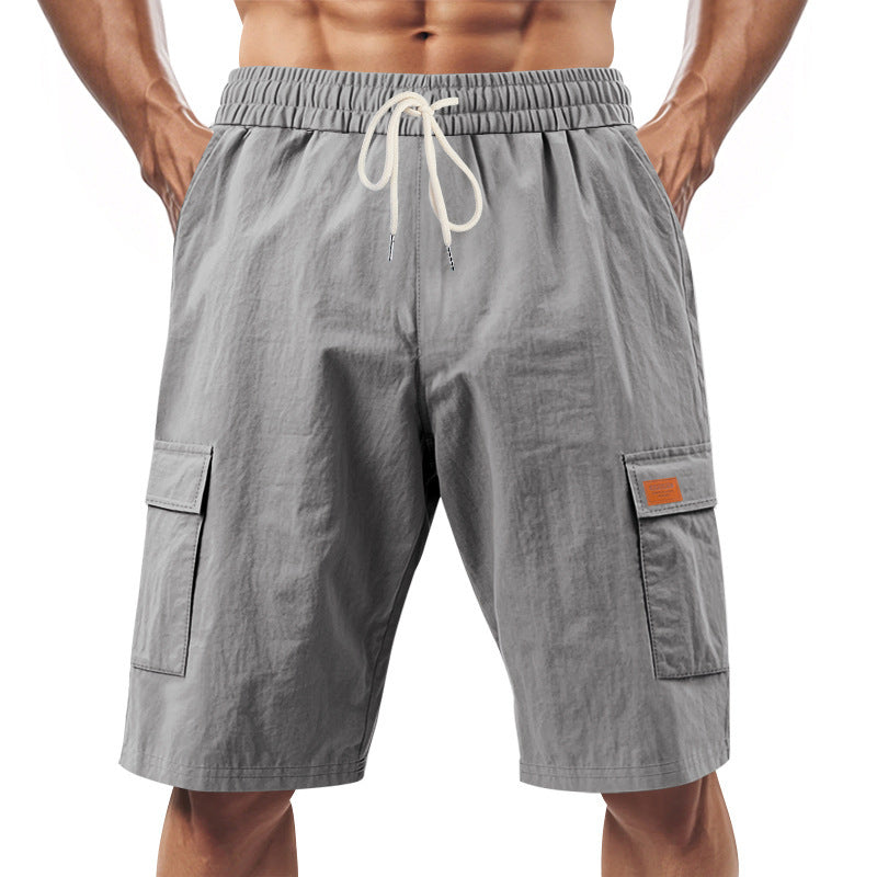 Herre afslappede cargo-shorts med sidelommer og elastisk talje Stilla