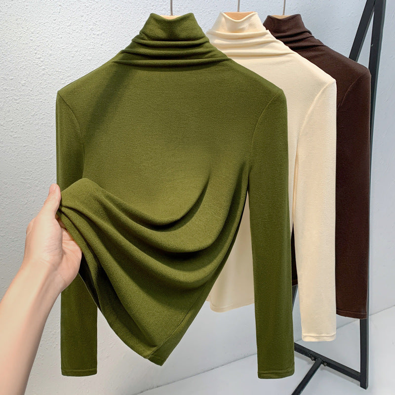 Damer Langærmet Rullekraveoverdel med elegant Draperingseffekt Stilla