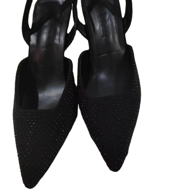 Dame Slingback Pumps med funklende strassapplikationer Stilla