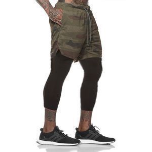Herre træningsshorts med integrerede leggings og elastisk talje Stilla