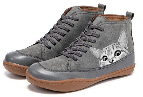 Dame mode sneakers med iøjnefaldende katte design Stilla