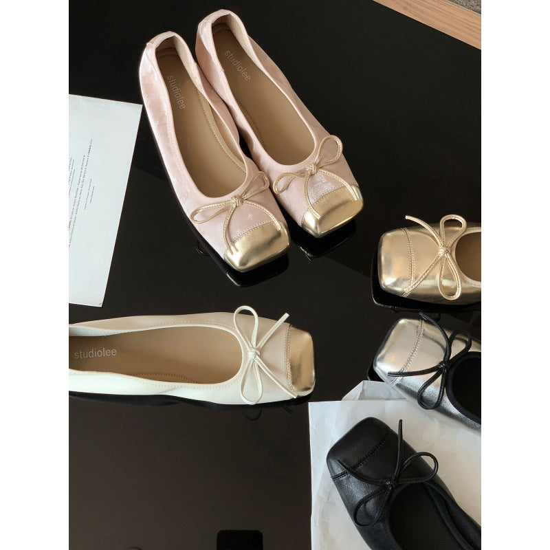 Femme Klassiske Sløjfe-Detail Ballerina Flats Stilla